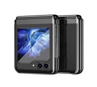 COQUE Galaxy Z Flip6 5G étui/Miroir de galvanoplastie/transparent/360˚Protection complète,étui pour téléphone Portable Pliable Samsung Galaxy Z Flip6 5G-Noir