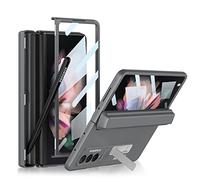 COQUE Galaxy Z Fold 3 Étui, de téléphone Tout Compris avec charnière intégrée à Membrane avec Fente pour Stylo cachée, de téléphone Pliable pour Samsung Galaxy Z Fold 3 5G-Gris