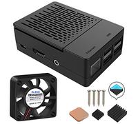 GeekPi Boitier pour Raspberry Pi 3 modèle B + (B Plus), Ventilateur et 3PCS Dissipateurs pour Raspberry Pi 3/2