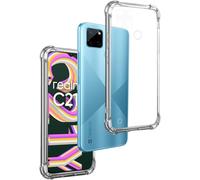 Coque Gel Anti-Choc Transparente Pour Realme C21y/C25y - Ultra-Fine 0,33 Mm, Tpu Souple Haute Résistance, Coins Renforcés + Pack 3 Verres Trempés