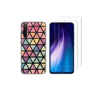 Coque gel fantaisie pour Xiaomi Redmi Note 8 / Note 8 2021 et 2 protections écran verre trempé [Mosaïques]