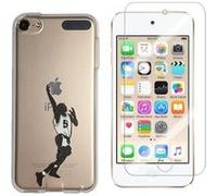NOVAGO Compatible avec iPod Touch 7, Touch 6,Touch 5 Coque Gel imprimée Solide résistante +1 Verre en Verre trempé Transparent résistant (Basketteur)