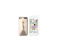 Coque Gel imprimée solide et résistante + 1 film en verre trempé transparent résistant (Robe Noire) pour iPod Touch 5, Touch 6