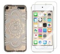 NOVAGO Compatible avec iPod Touch 7, Touch 6,Touch 5 Coque Gel imprimée Solide résistante +1 Verre en Verre trempé Transparent résistant (Rosace Blanche)