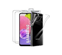 NOVAGO Compatible avec Samsung Galaxy A03S SM-A037G 166,5 mm (6.5") - Pack Complet- Coque Résistante Transparente + 2 Films vitre Protection écran Verre trempé