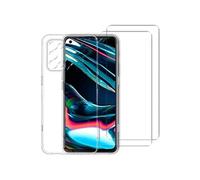 NOVAGO Compatible avec Realme 7 Pro 4G -Pack Complet- Coque Résistante Transparente + 2 Films Protection écran Verre trempé (Transparent)