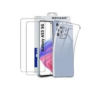 NOVAGO Compatible Samsung Galaxy A53 5G- Coque Gel Souple résistante avec Impression +2 Films Protection écran vitre Verre trempé