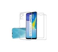 NOVAGO Compatible avec Vivo Y01 -Pack Complet- Coque Résistante Transparente + 2 Films Protection écran Verre trempé (Transparent):