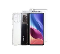 NOVAGO Compatible avec Xiaomi Mi 11i 5G et Poco F3 6,67'' - Pack Complet- Coque Résistante Transparente + 2 Films Protection écran vitre Verre trempé 0,33 mm 9H (Transparent)