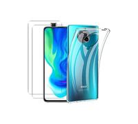 NOVAGO Compatible avec Xiaomi Poco F2 Pro 5G -Pack Complet- Coque Résistante Transparente + 2 Films Protection écran Verre trempé (Transparent)