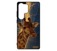 Coque Girafe Pour S25 Ultra Bois Silicone Animaux Bleu Orage Gel Afrique Telephone 5g Savane Animal Cover Foudre Noir Pour Samsung Galaxy