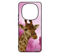 Coque Girafe Pour Xiaomi 14 Pro+ Plus 5g /Redmi Note 14 Pro Silicone Afrique Motif Noir Design Mobile Rose Savane Tachet¿ Animal Nuage De