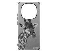 Coque Girafe Rigide Pour Xiaomi 14 Pro+ Plus 5g /Redmi Note 14 Pro En Silicone Portable De Protection Savane Design Animal Tachet¿ Gris