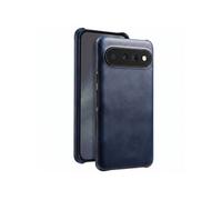 Coque pour Google Pixel 11 Pro Rigide Effet Cuir avec Bords Surélevés Bleu nuit