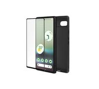 Coque Google Pixel 6a Silicone Gel Souple Noir et Verre Trempé 9H Contour Noir