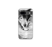 Coque Google Pixel 8a Le Loup Et La Louve Animal Noir Et Blonc