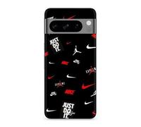 Coque Google Pixel 8a Pro Nike Jordan Blanc Rouge Fond Noir Coque