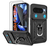 Coque Google Pixel 9/9 Pro 6.3" - Housse Militaire Antichoc [2 HD TPU Film + Anneau] - Protection 360° PC Dur & Gel Silicone TPU - Étui pour Google Pixel 9 - Résistance Chocs, Chutes,Noir