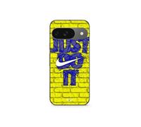Coque - MANIACASE - Google Pixel 9 - Souple - Logo Just Do It - Couleur Bleu Jaune