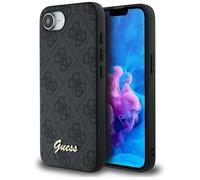 Coque MagSafe pour iPhone 16e Motif 4G Monogramme Logo en relief Guess Noir