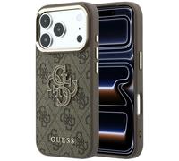 Coque Guess 4G Big Resin Logo pour iPhone 18 Pro / 17 Pro, marron