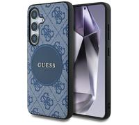 Coque Guess 4G Circle Classic Logo MagSafe pour Samsung Galaxy S25 Plus - Blue