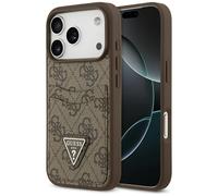 Coque Guess 4G Double Card Triangle pour iPhone 17 Pro Marron