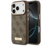 CG MOBILE Guess 4G Plaque logo compatible avec MagSafe pour iPhone 17 Pro (marron)