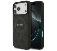 CG MOBILE Guess 4G Ring Classic Logo Compatible avec MagSafe Coque pour iPhone 17 Pro Max (Noir)