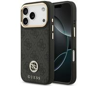 Coque Guess 4G Strass Logo MagSafe pour iPhone 17 Pro Noir