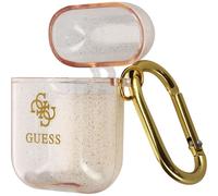 Coque GUESS AirPods Silicone gel pailleté Doré
