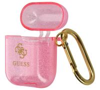 Coque GUESS AirPods Silicone gel pailleté Rose