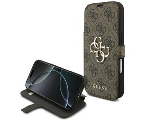 Coque Guess Book 4G Métal Logo Étui pour iPhone 17 Pro Marron