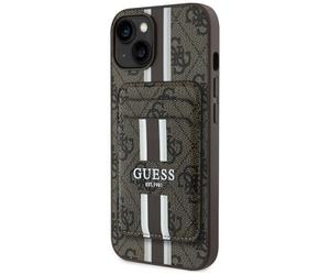 Coque Guess Cardslot 4G MagSafe avec porte cartes pour iPhone 15 - Brown