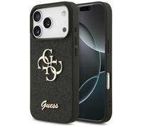 Coque Guess Fixed Glitter Big 4G pour iPhone 18 Pro / 17 Pro, noire