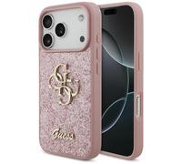 Coque Guess Fixed Glitter Big 4G pour iPhone 18 Pro / 17 Pro, rose