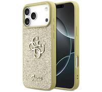 Coque Guess Fixed Paillettes Big 4G Étui pour iPhone 17 Pro Max Or