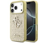 Guess Guess Coque 4G Metal Logo Glitter iPhone 17 Pro Doré Dorée