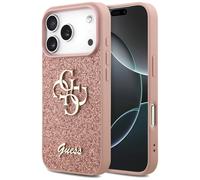 Coque Guess Fixed Paillettes Big 4G Étui pour iPhone 17 Pro Rose