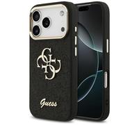 Coque Guess Fixed Paillettes Big 4G Métal Frame Étui pour iPhone 17 Pro Noir