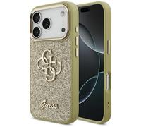 Coque Guess Fixed Paillettes Big 4G Métal Frame Étui pour iPhone 17 Pro Or