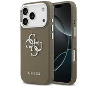Coque Guess Grainé Grand 4G Logo Classique Étui pour iPhone 17 Pro Marron Nouveau
