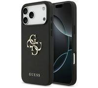 Coque Guess Grained Big 4G & Classic Logo Étui pour iPhone 17 Pro Max Noir