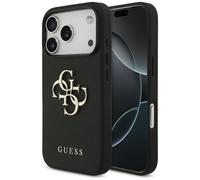 Coque Guess Grained Big 4G & Classic Logo Étui pour iPhone 17 Pro Noir
