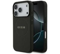 Coque Guess Grained Ring MagSafe Étui pour iPhone 17 Pro Noir