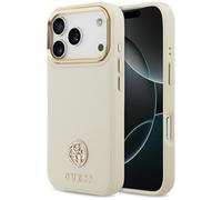 Coque Guess Grained Strass Logo MagSafe pour iPhone 17 Pro Beige