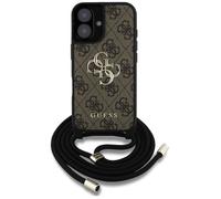 Coque Guess Hardcase 4G Big Logo avec cordon pour iPhone 16 - Brown