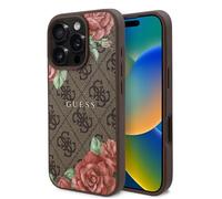 Coque Guess Hardcase 4G Flower Print MagSafe pour iPhone 16 Pro - Brown