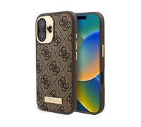 Coque Guess Hardcase 4G Logo Plate MagSafe pour iPhone 16 - Brown