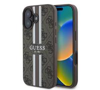 Coque Guess Hardcase 4G Printed Stripes MagSafe pour iPhone 16 Plus - Brown